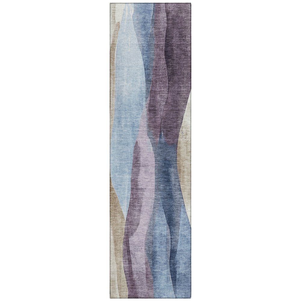 Machine Washable Indoor/Outdoor Chantille Denim 2'3" x 7'6" Runner Rug. Picture 1