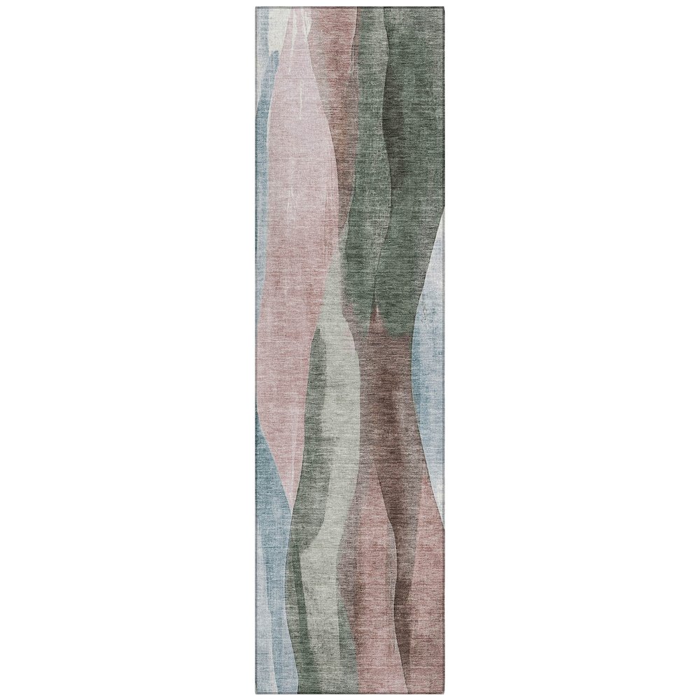 Machine Washable Indoor/Outdoor Chantille Salmon 2'3" x 7'6" Runner Rug. Picture 1