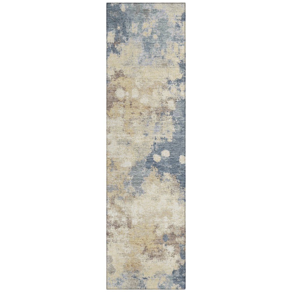 Machine Washable Indoor/Outdoor Chantille Gold 2'3" x 7'6" Runner Rug. Picture 1