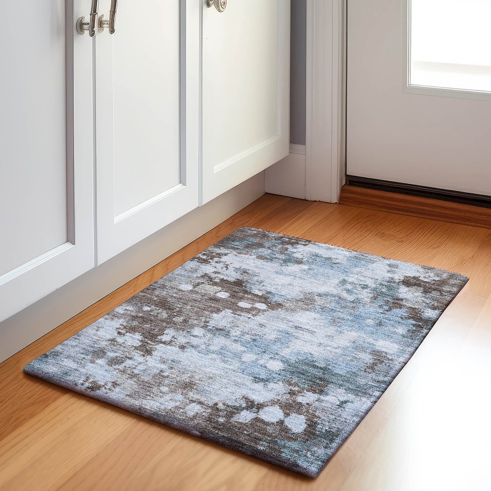 Machine Washable Indoor/Outdoor Chantille Sky 1'8" x 2'6" Rug. Picture 5