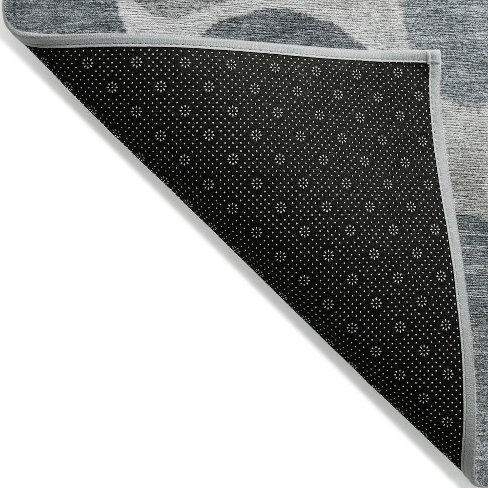 Machine Washable Indoor/Outdoor Chantille Pewter 1'8" x 2'6" Rug. Picture 2