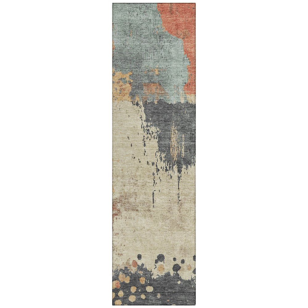 Machine Washable Indoor/Outdoor Chantille Paprika 2'3" x 7'6" Runner Rug. Picture 1