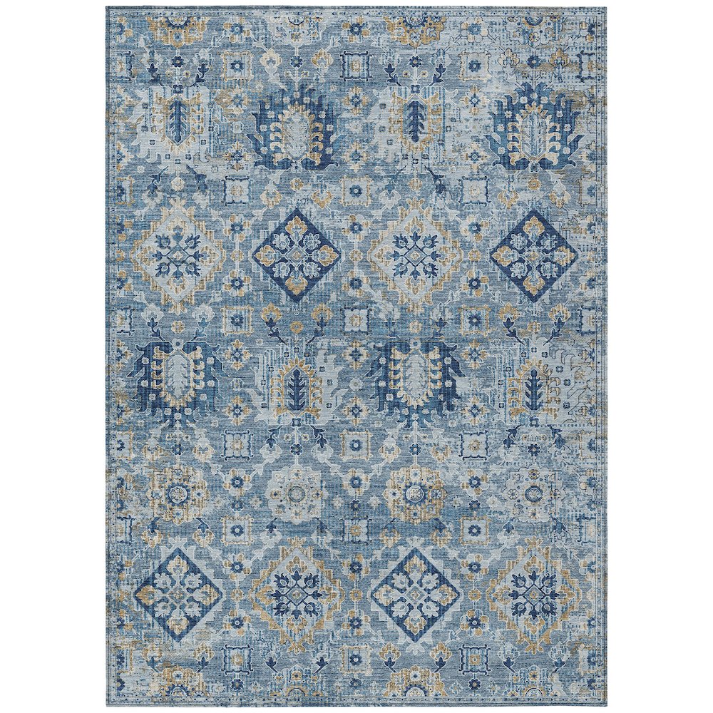 Machine Washable Indoor/Outdoor Chantille Denim 2'6" x 3'10" Rug. Picture 1