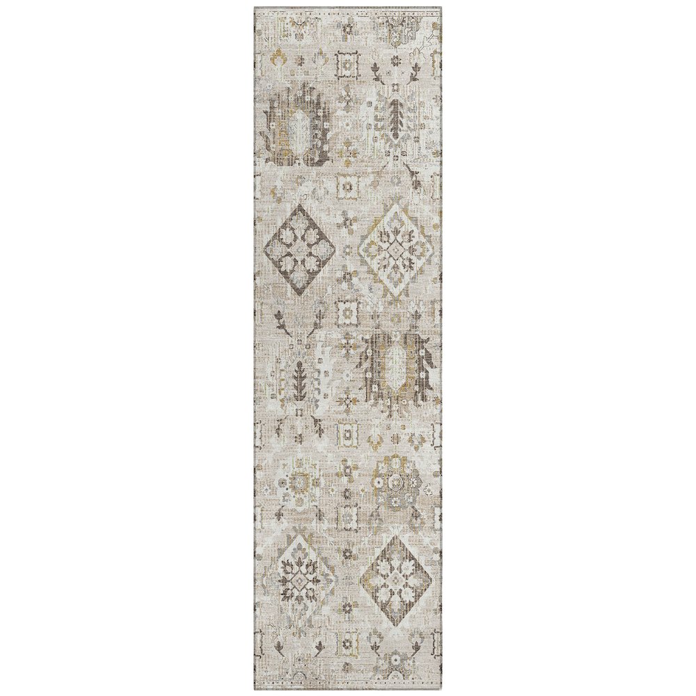 Machine Washable Indoor/Outdoor Chantille Linen 2'3" x 7'6" Runner Rug. Picture 1