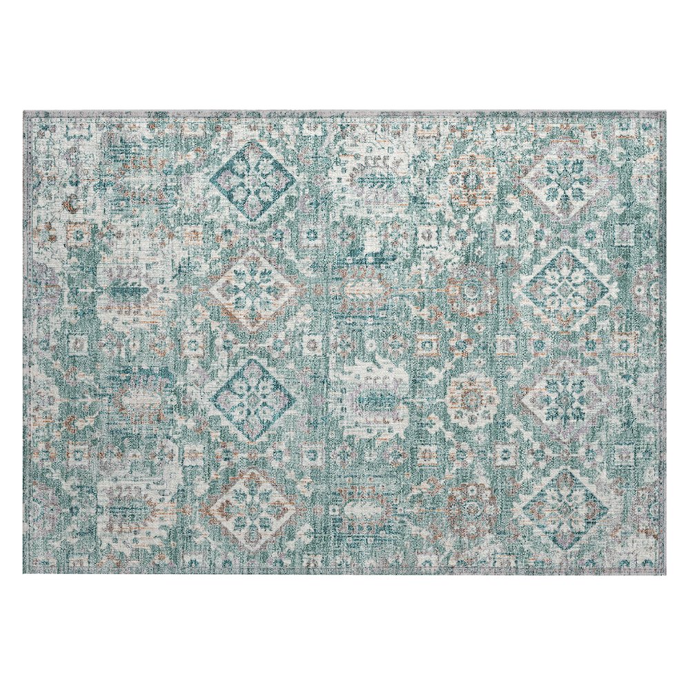 Machine Washable Indoor/Outdoor Chantille Seafoam 1'8" x 2'6" Rug. Picture 1