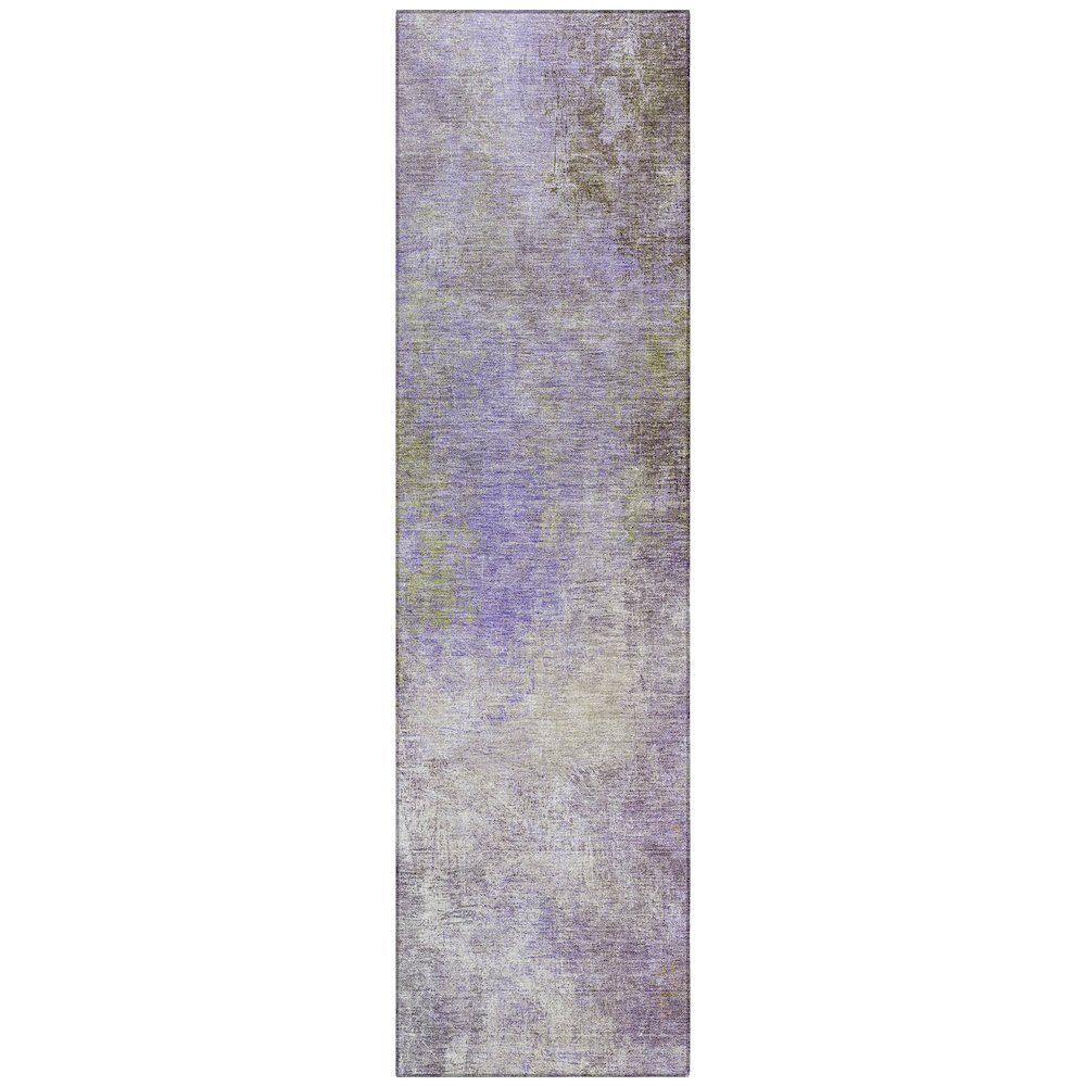 Machine Washable Indoor/Outdoor Chantille Purple 2'3" x 7'6" Runner Rug. Picture 1