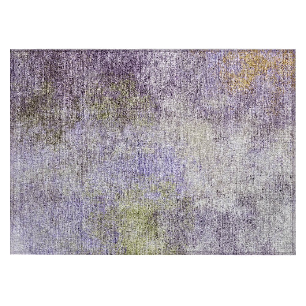 Machine Washable Indoor/Outdoor Chantille Purple 1'8" x 2'6" Rug. Picture 1