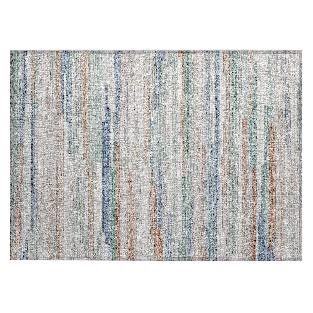Machine Washable Indoor/Outdoor Chantille Linen 1'8" x 2'6" Rug. Picture 1