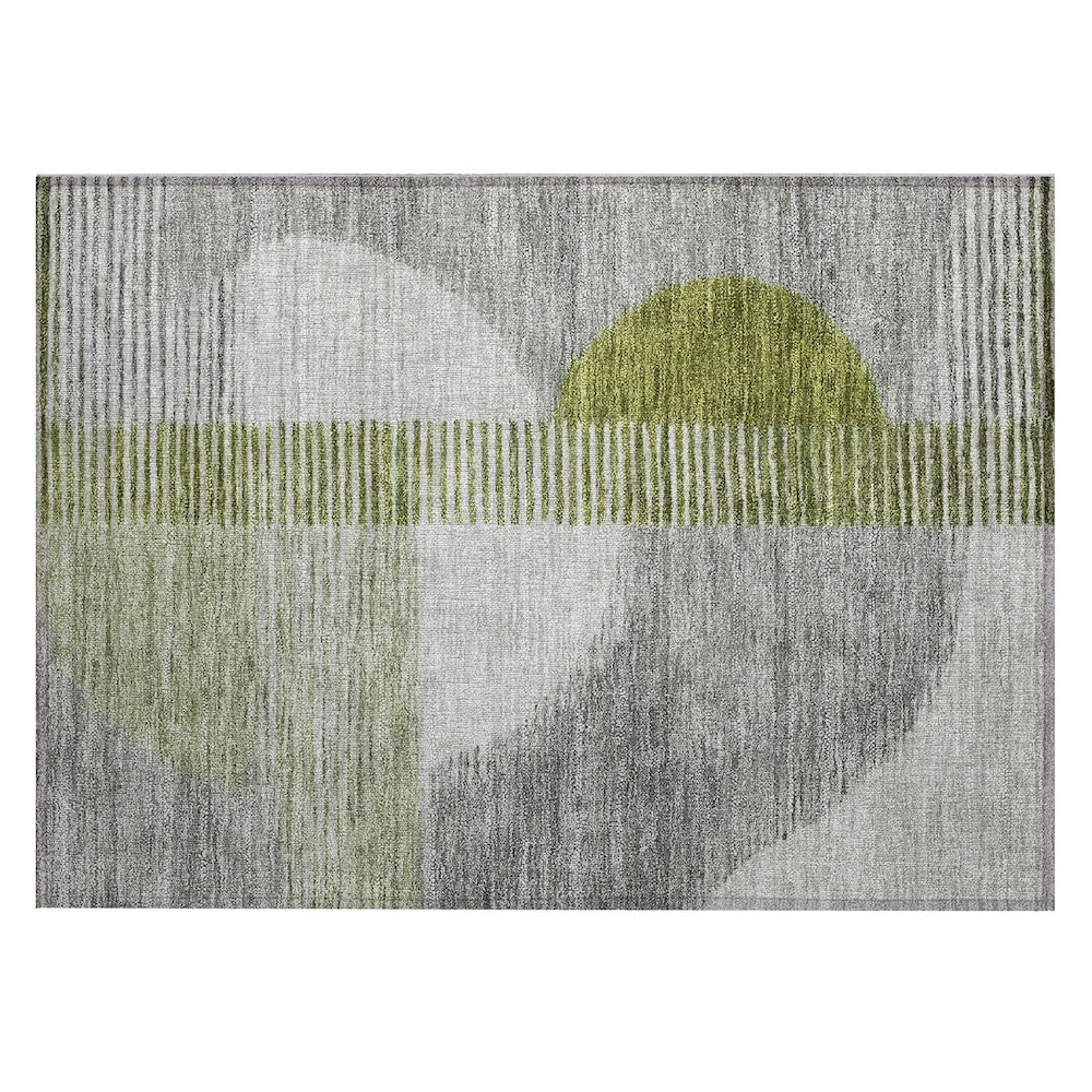 Machine Washable Indoor/Outdoor Chantille Olive 1'8" x 2'6" Rug. Picture 1