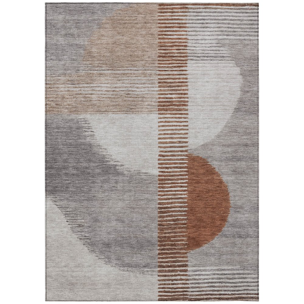 Machine Washable Indoor/Outdoor Chantille Taupe 2'6" x 3'10" Rug. Picture 1