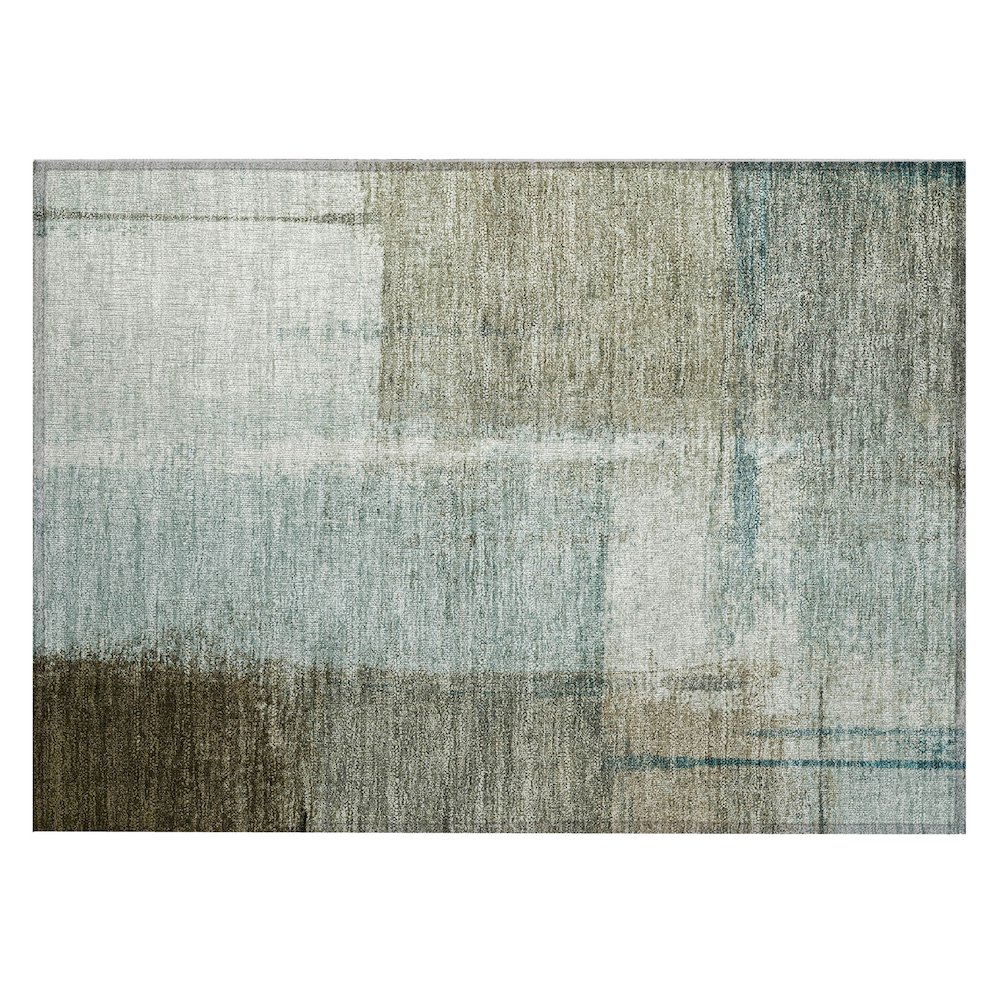 Machine Washable Indoor/Outdoor Chantille Seafoam 1'8" x 2'6" Rug. Picture 1