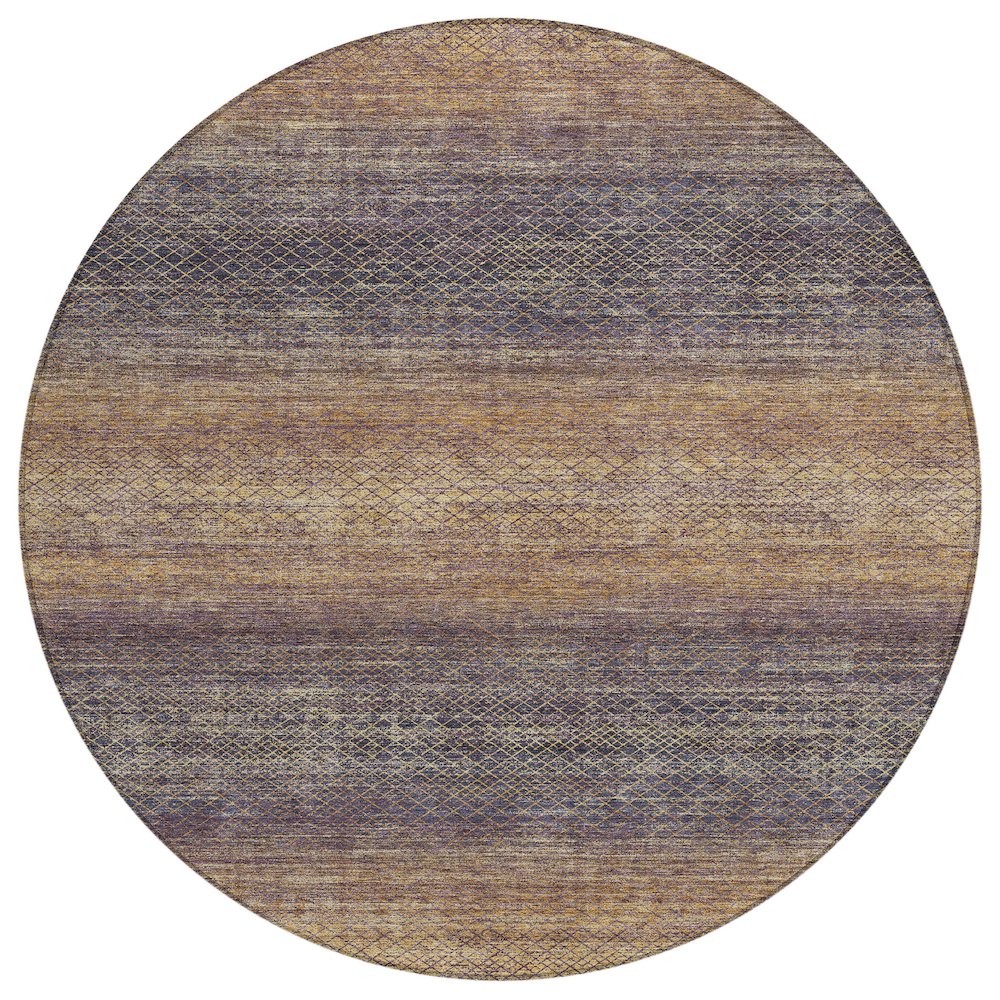 Machine Washable Indoor/Outdoor Chantille Eggplant 8' x 8' Round Rug. Picture 1