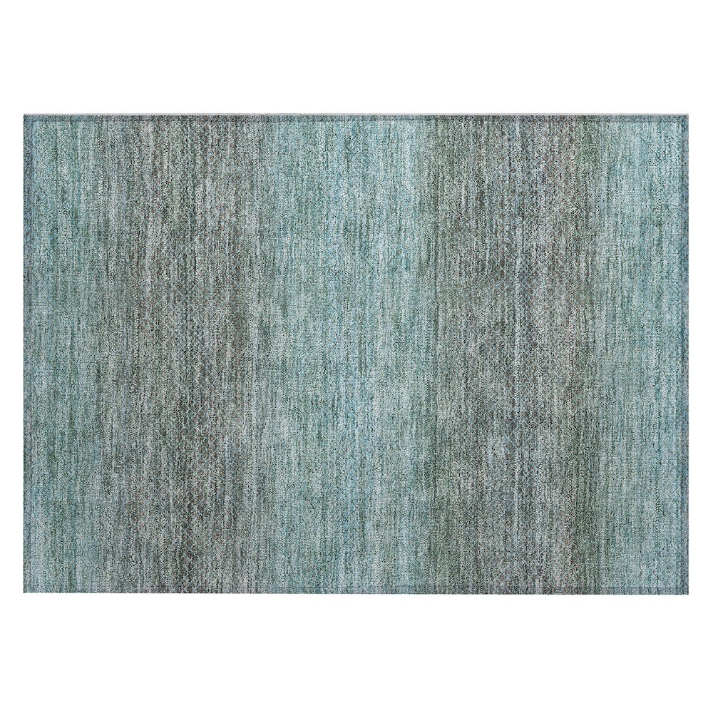 Machine Washable Indoor/Outdoor Chantille Teal 1'8" x 2'6" Rug. Picture 1