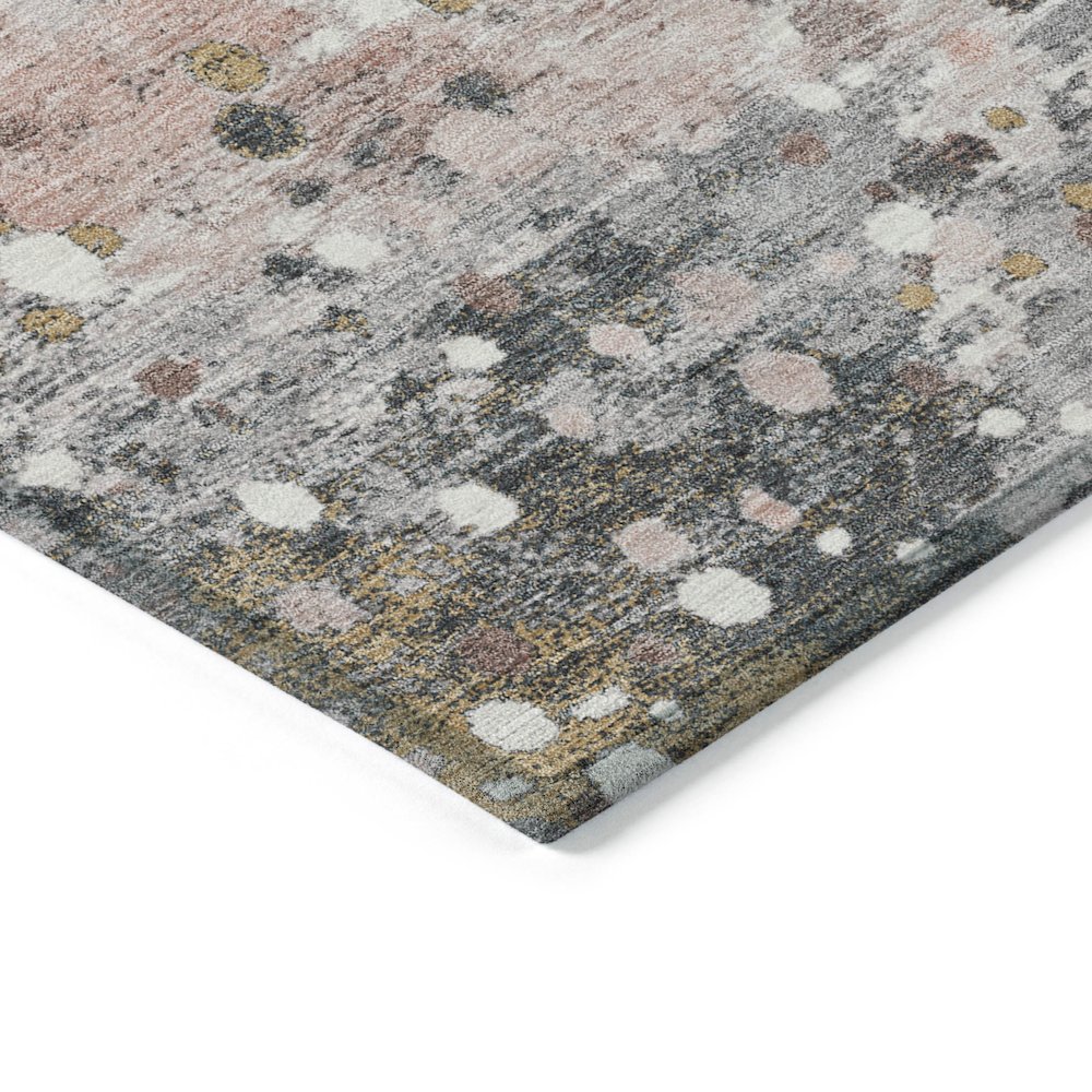 Machine Washable Indoor/Outdoor Chantille Salmon 1'8" x 2'6" Rug. Picture 3