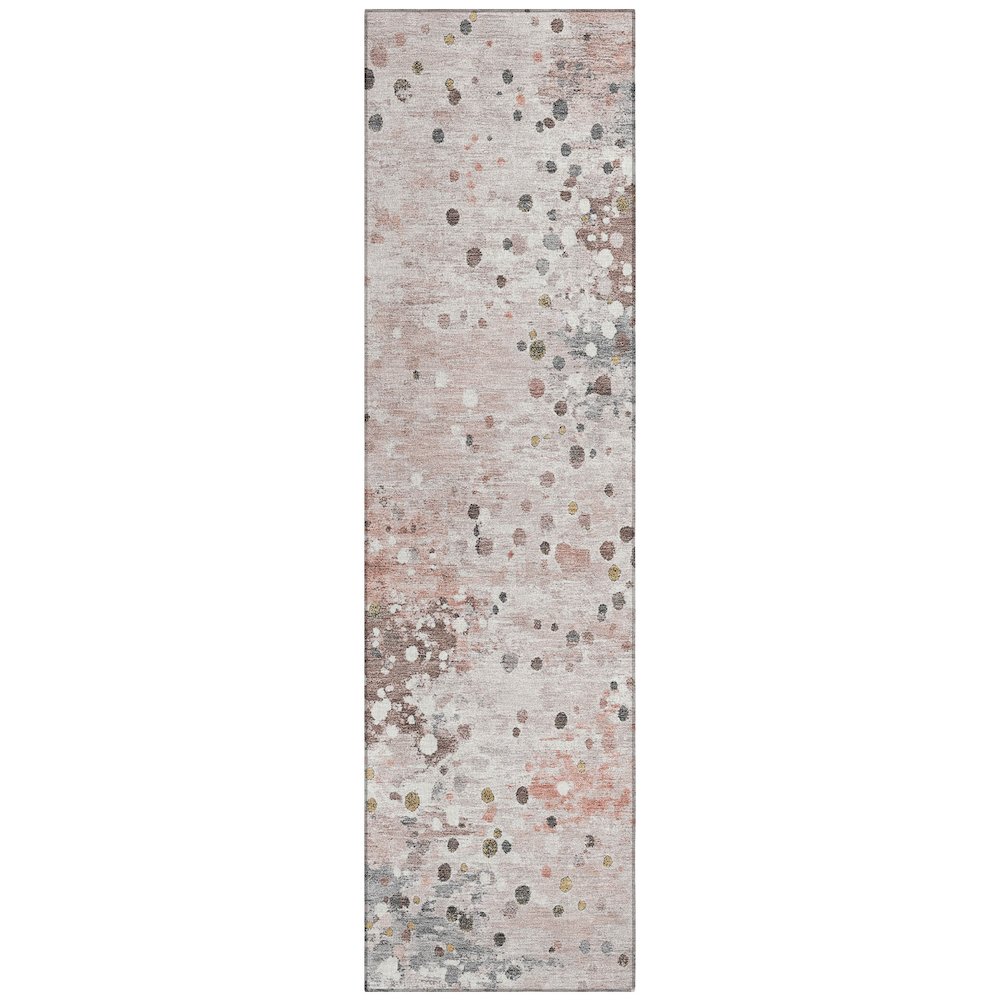 Machine Washable Indoor/Outdoor Chantille Salmon 2'3" x 7'6" Runner Rug. Picture 1