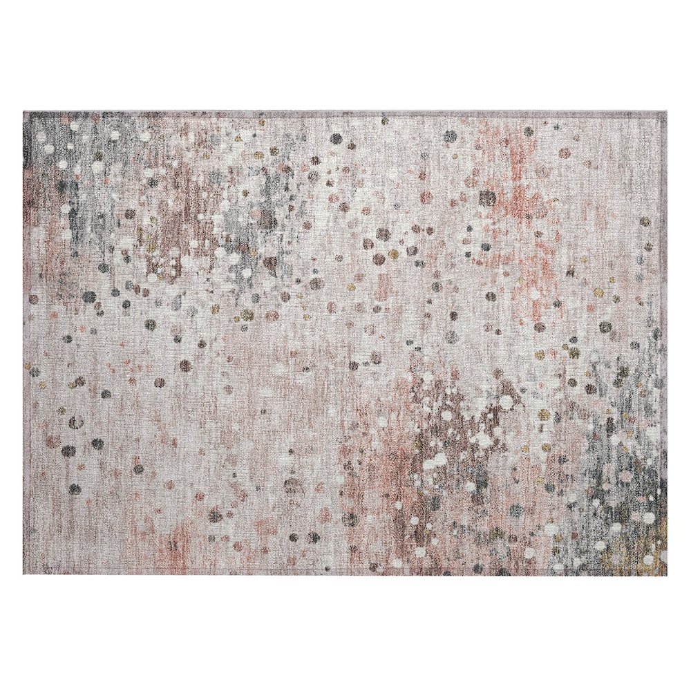 Machine Washable Indoor/Outdoor Chantille Salmon 1'8" x 2'6" Rug. Picture 1