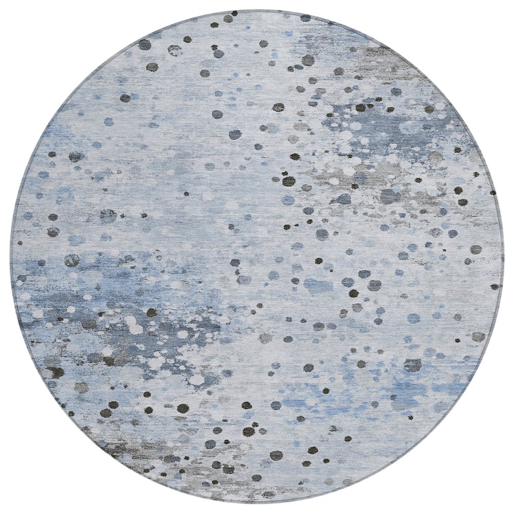 Machine Washable Indoor/Outdoor Chantille Sky 8' x 8' Round Rug. Picture 1