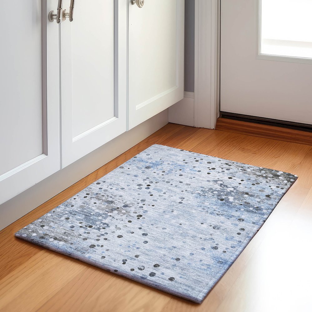 Machine Washable Indoor/Outdoor Chantille Sky 1'8" x 2'6" Rug. Picture 5