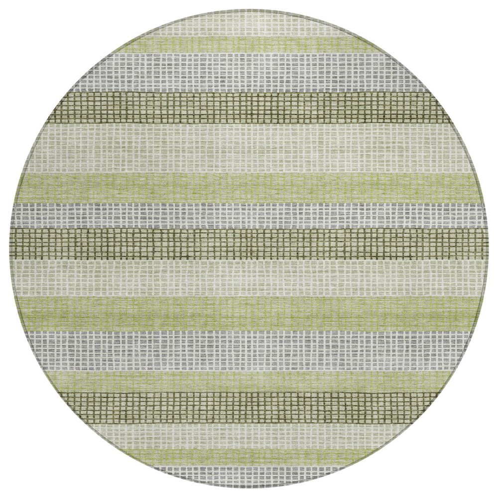 Machine Washable Indoor/Outdoor Chantille Aloe 8' x 8' Round Rug. Picture 1