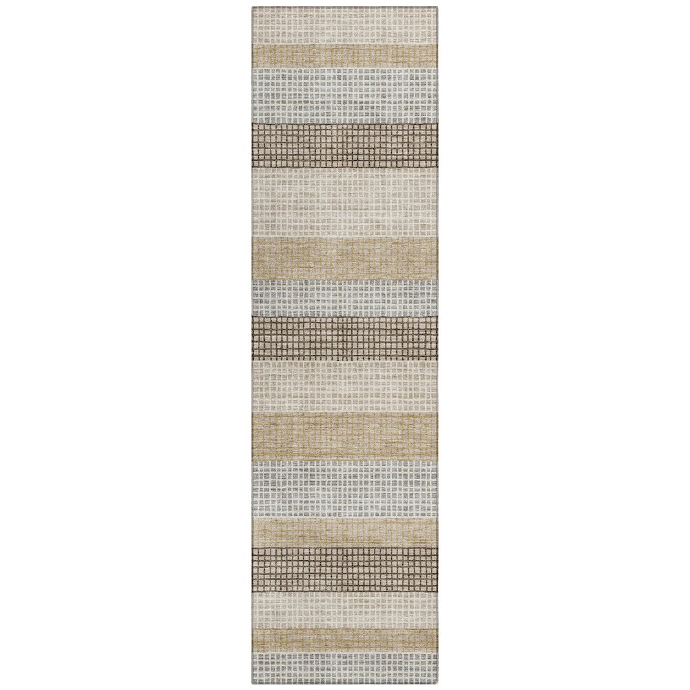 Machine Washable Indoor/Outdoor Chantille Beige 2'3" x 7'6" Runner Rug. Picture 1