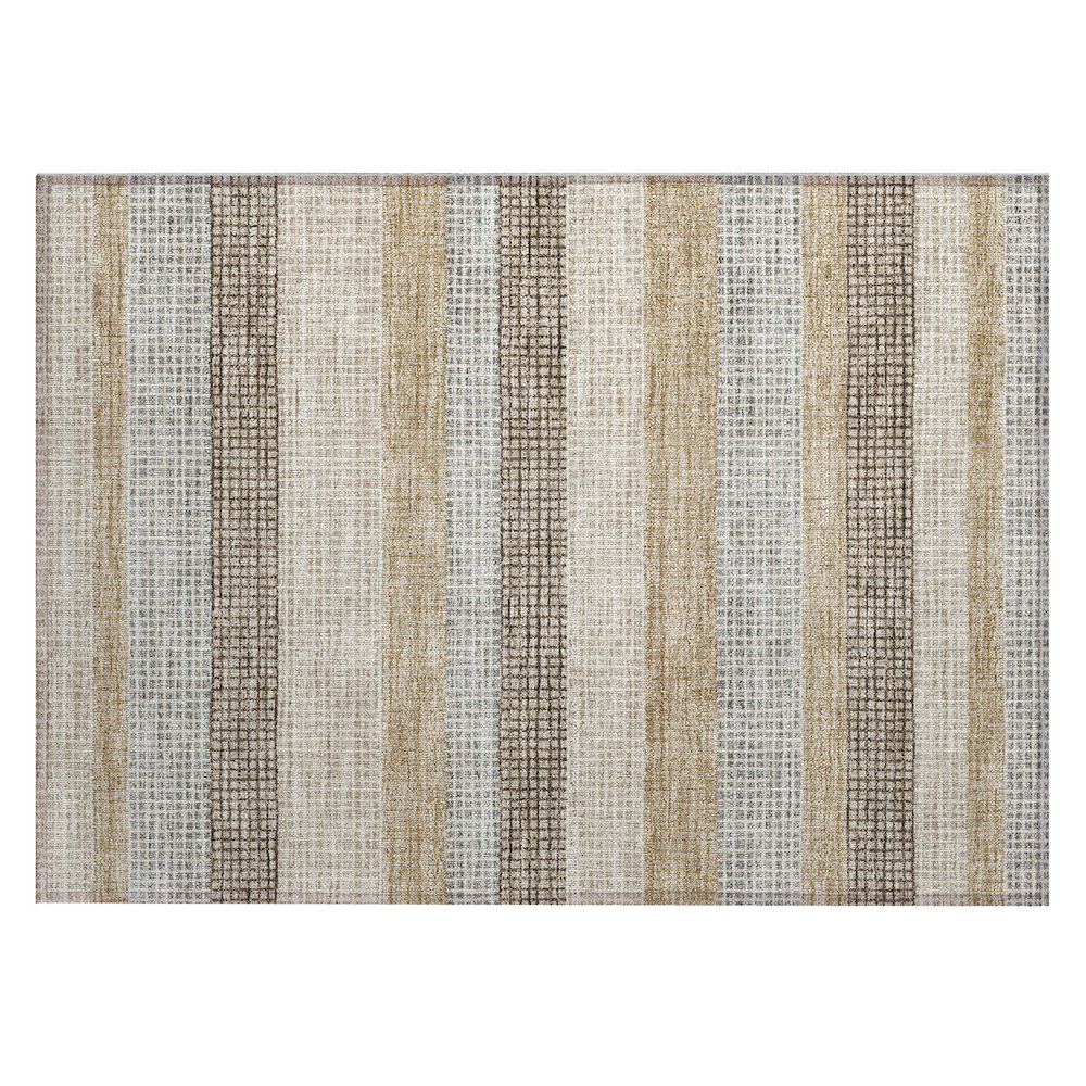 Machine Washable Indoor/Outdoor Chantille Beige 1'8" x 2'6" Rug. Picture 1