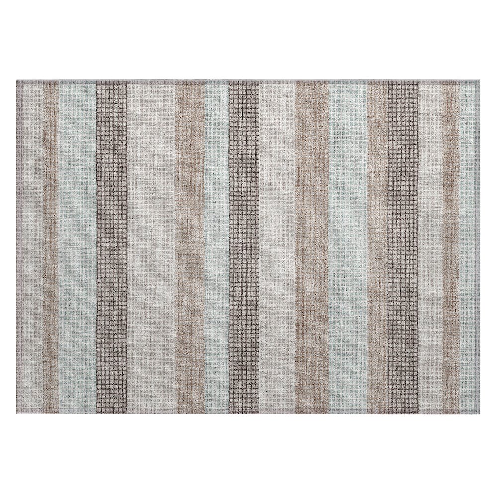 Machine Washable Indoor/Outdoor Chantille Taupe 1'8" x 2'6" Rug. Picture 1