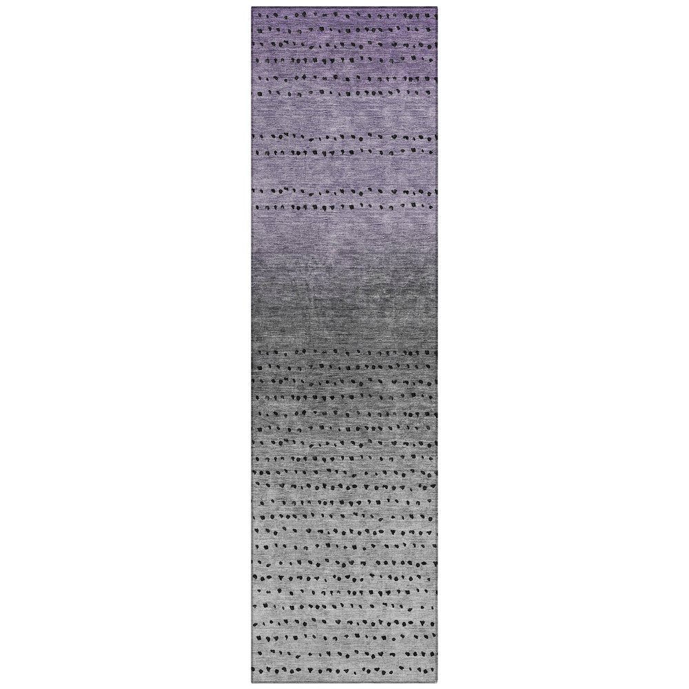Machine Washable Indoor/Outdoor Chantille Purple 2'3" x 7'6" Runner Rug. Picture 1