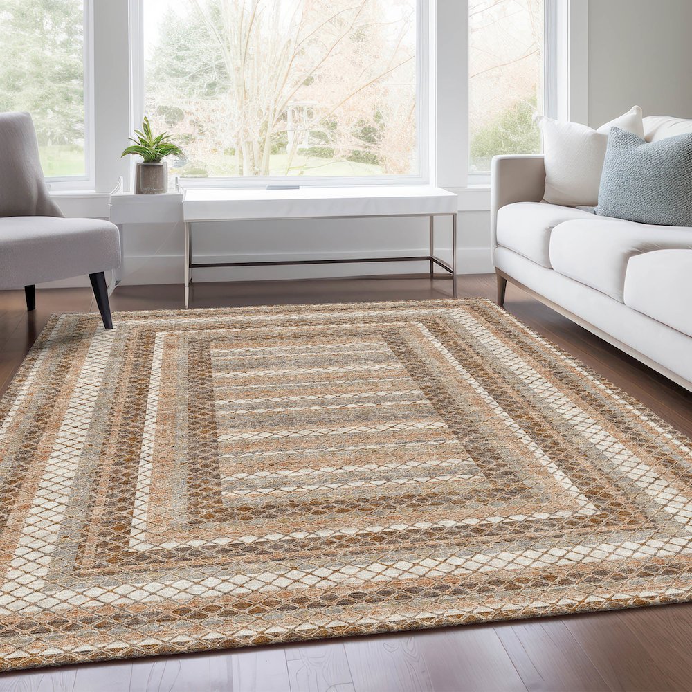 Machine Washable Indoor/Outdoor Chantille Chocolate 2'6" x 3'10" Rug. Picture 6