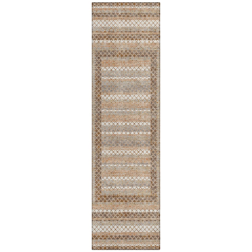 Machine Washable Indoor/Outdoor Chantille Chocolate 2'3" x 7'6" Runner Rug. Picture 1