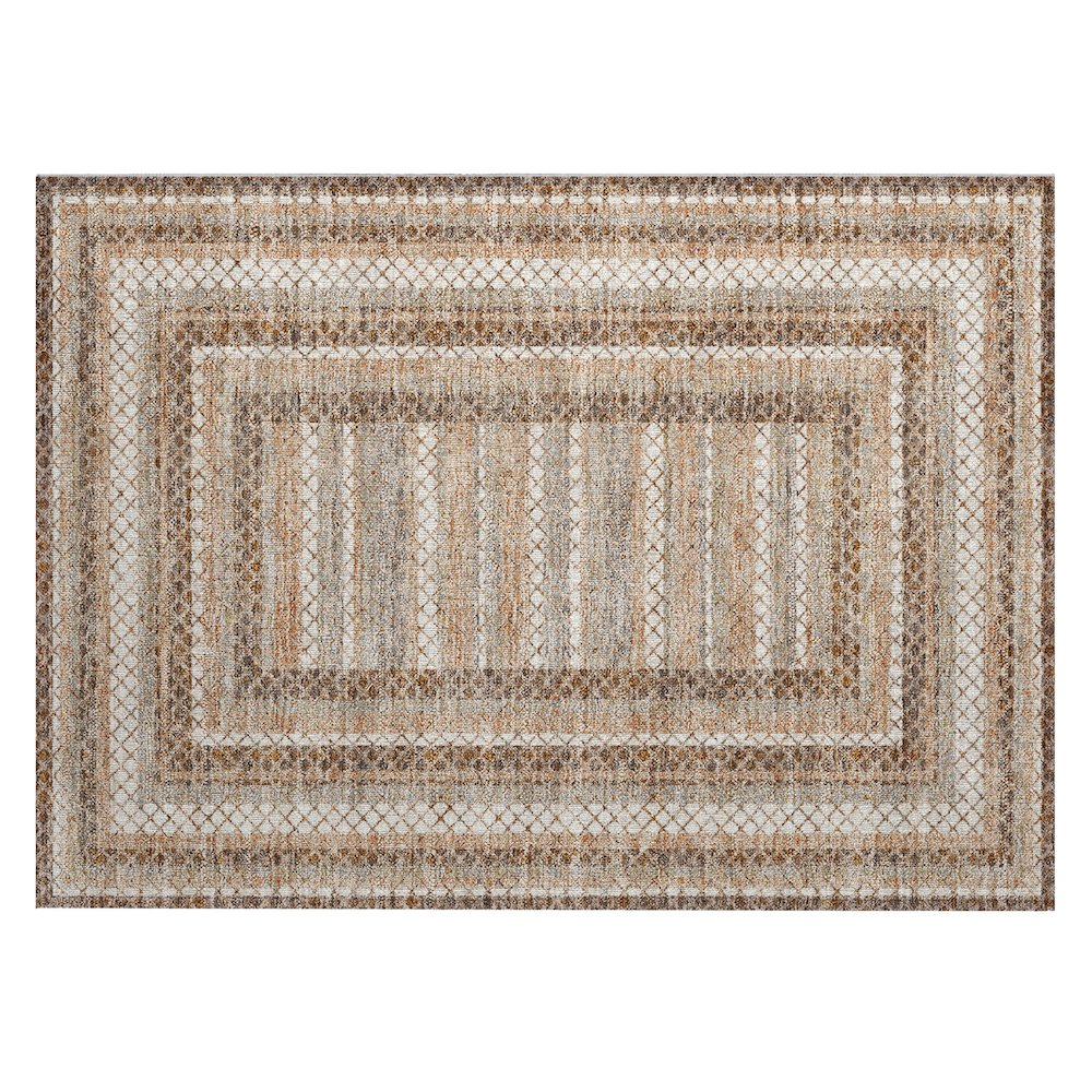 Machine Washable Indoor/Outdoor Chantille Chocolate 1'8" x 2'6" Rug. Picture 1