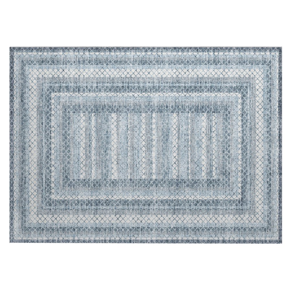 Machine Washable Indoor/Outdoor Chantille Denim 1'8" x 2'6" Rug. Picture 1
