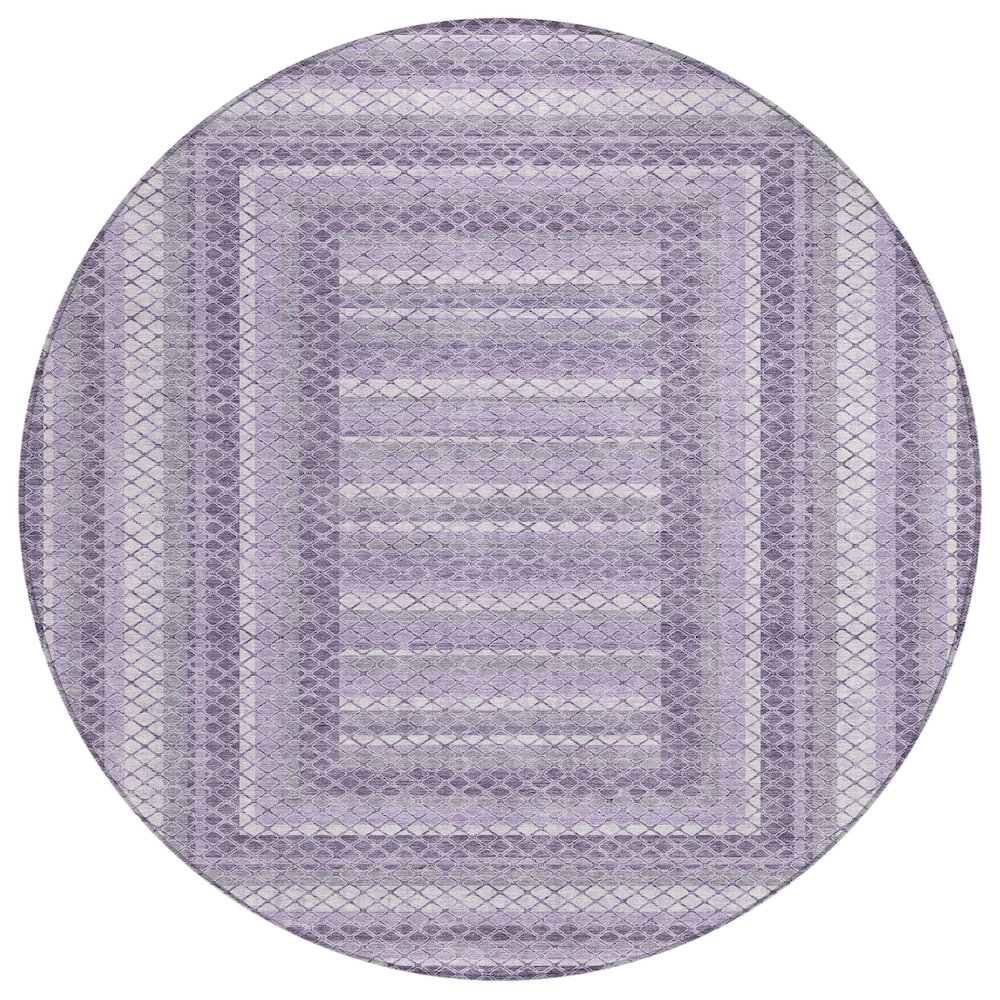 Machine Washable Indoor/Outdoor Chantille Lavender 8' x 8' Round Rug. Picture 1
