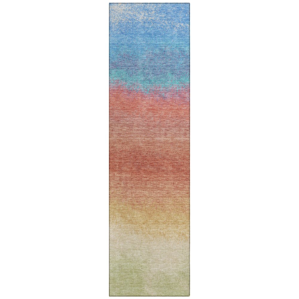 Machine Washable Indoor/Outdoor Chantille Coral 2'3" x 7'6" Runner Rug. Picture 1