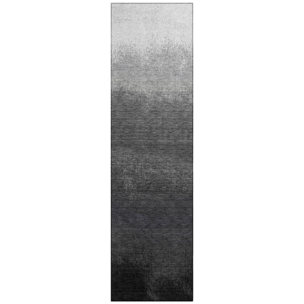 Machine Washable Indoor/Outdoor Chantille Gray 2'3" x 7'6" Runner Rug. Picture 1