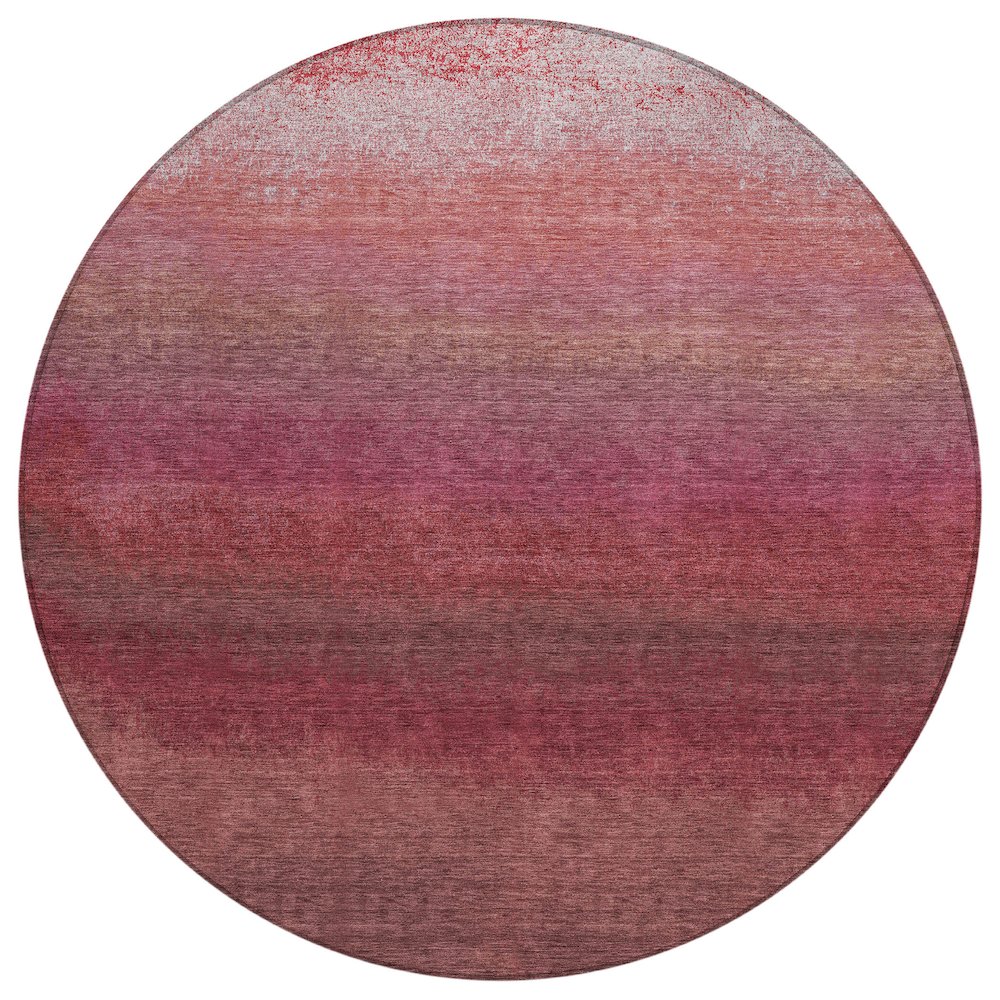 Machine Washable Indoor/Outdoor Chantille Red 8' x 8' Round Rug. Picture 1