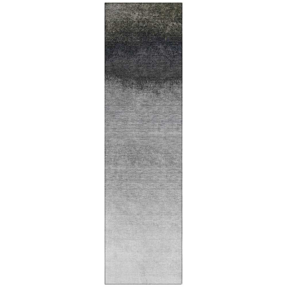 Machine Washable Indoor/Outdoor Chantille Silver 2'3" x 7'6" Runner Rug. Picture 1