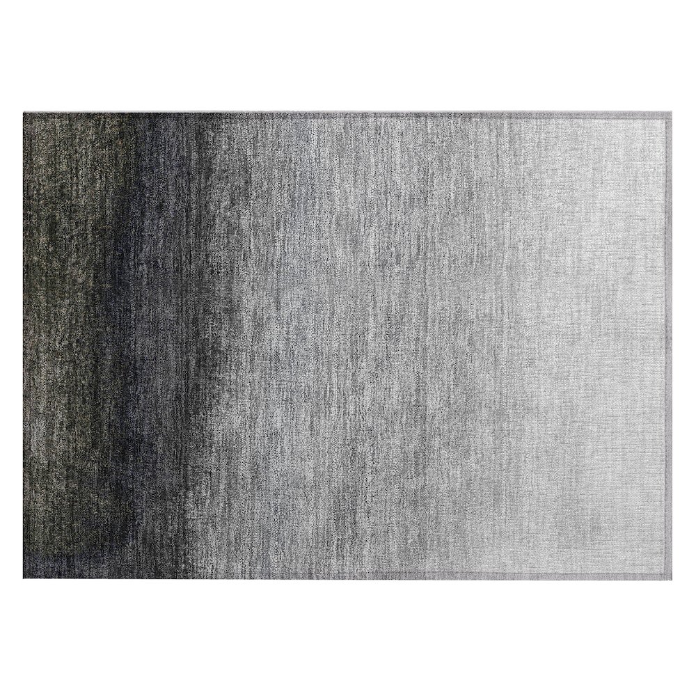 Machine Washable Indoor/Outdoor Chantille Silver 1'8" x 2'6" Rug. Picture 1