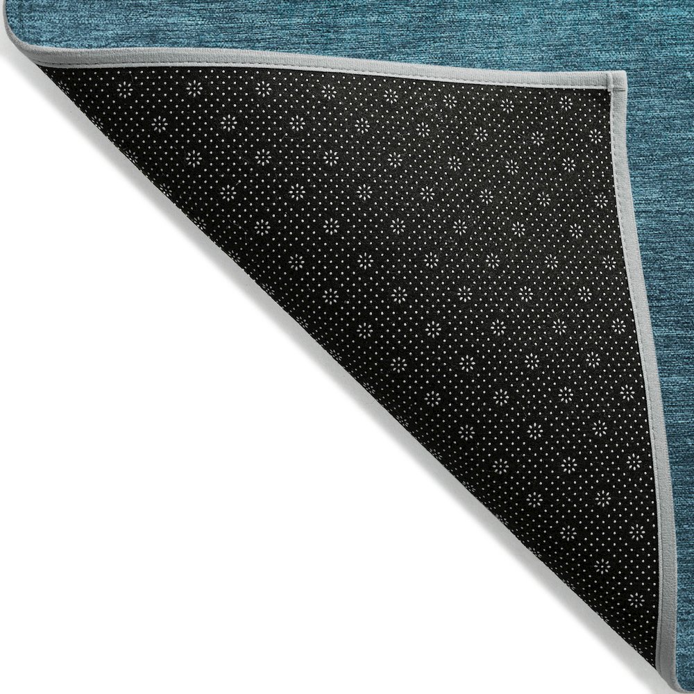 Machine Washable Indoor/Outdoor Chantille Teal 1'8" x 2'6" Rug. Picture 2