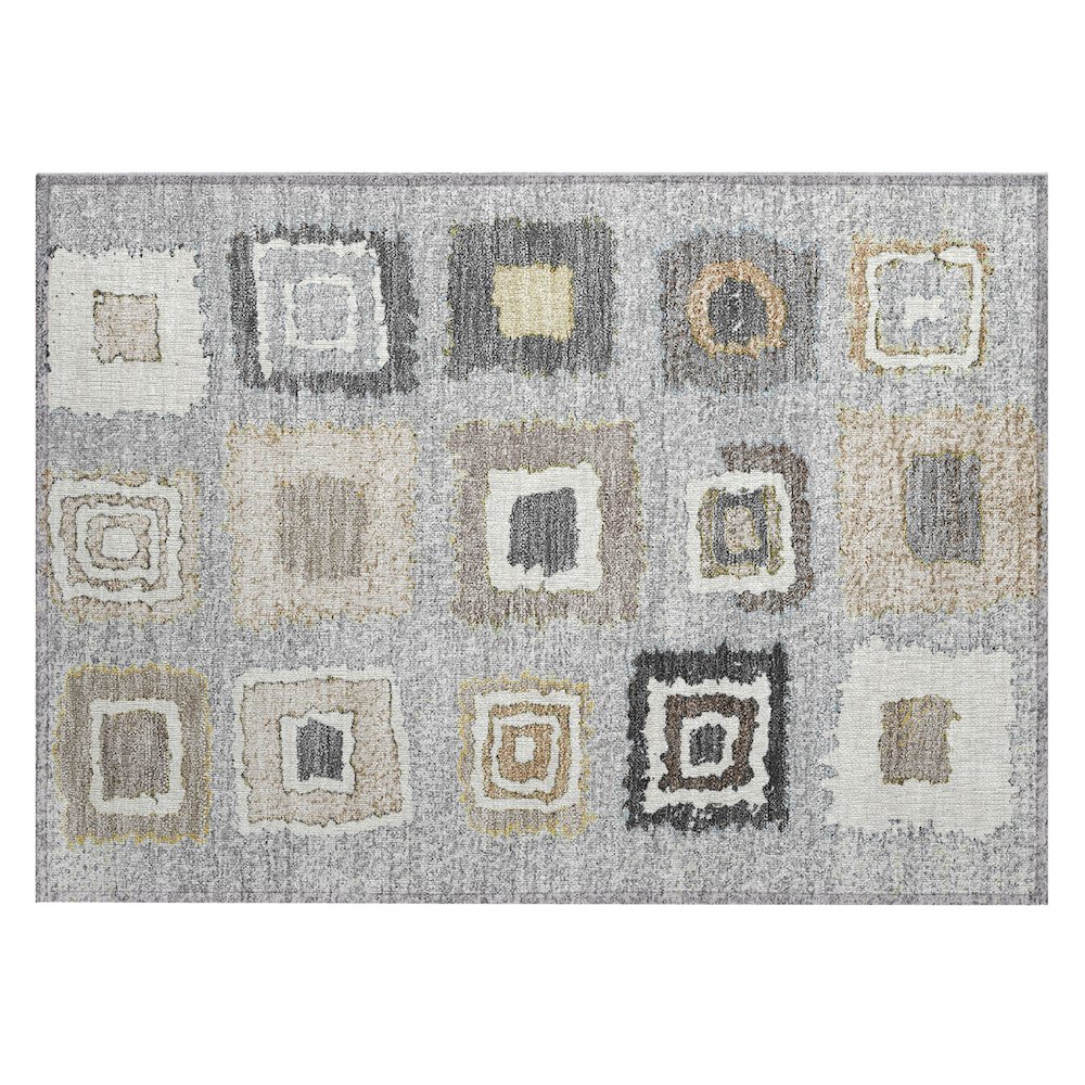 Machine Washable Indoor/Outdoor Chantille Gray 1'8" x 2'6" Rug. Picture 1