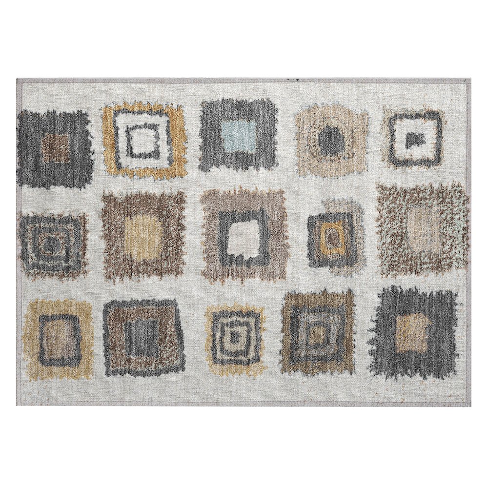 Machine Washable Indoor/Outdoor Chantille Ivory 1'8" x 2'6" Rug. Picture 1