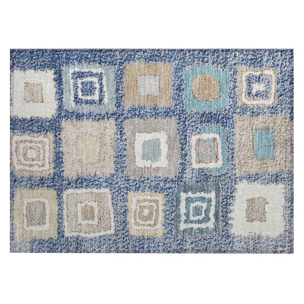 Machine Washable Indoor/Outdoor Chantille Navy 1'8" x 2'6" Rug. Picture 1
