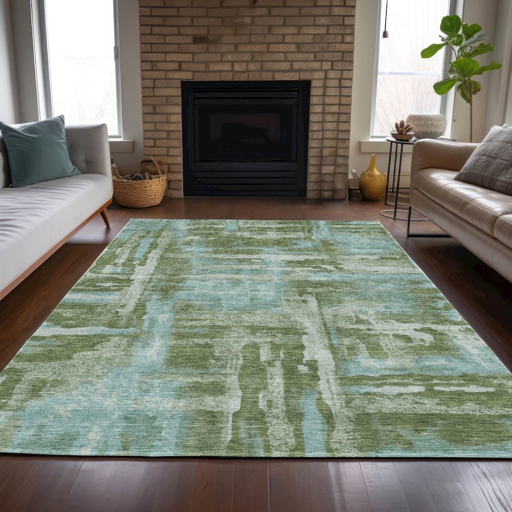 Machine Washable Indoor/Outdoor Chantille ACN2015 Cactus 2'6" x 3'10" Rug. Picture 6