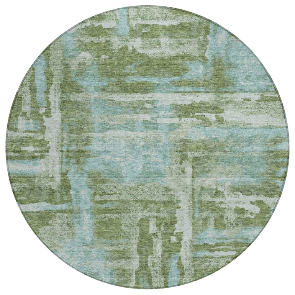 Machine Washable Indoor/Outdoor Chantille ACN2015 Cactus 8' x 8' Round Rug. Picture 1