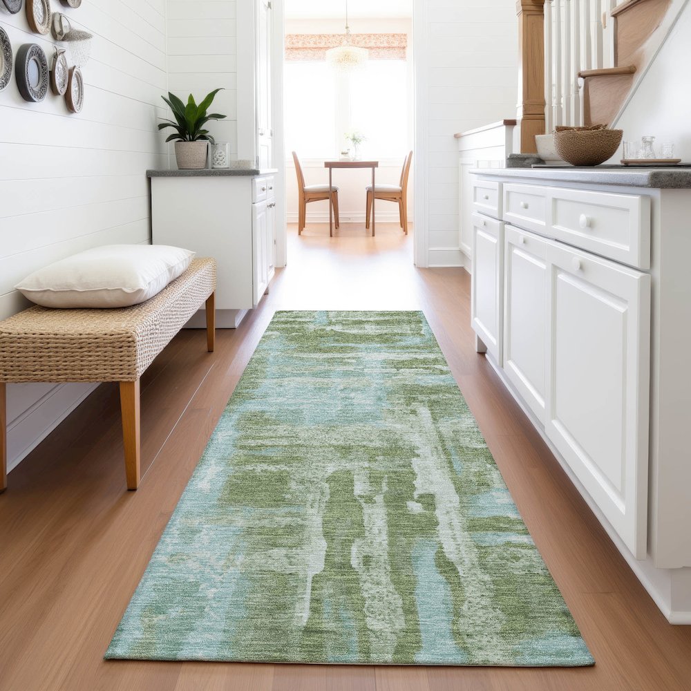 Machine Washable Indoor/Outdoor Chantille ACN2015 Cactus 2'3" x 7'6" Runner Rug. Picture 5