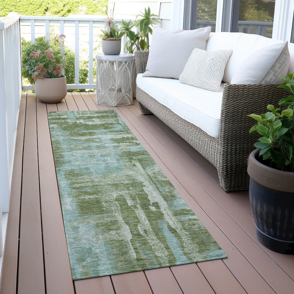 Machine Washable Indoor/Outdoor Chantille ACN2015 Cactus 2'3" x 7'6" Runner Rug. Picture 6