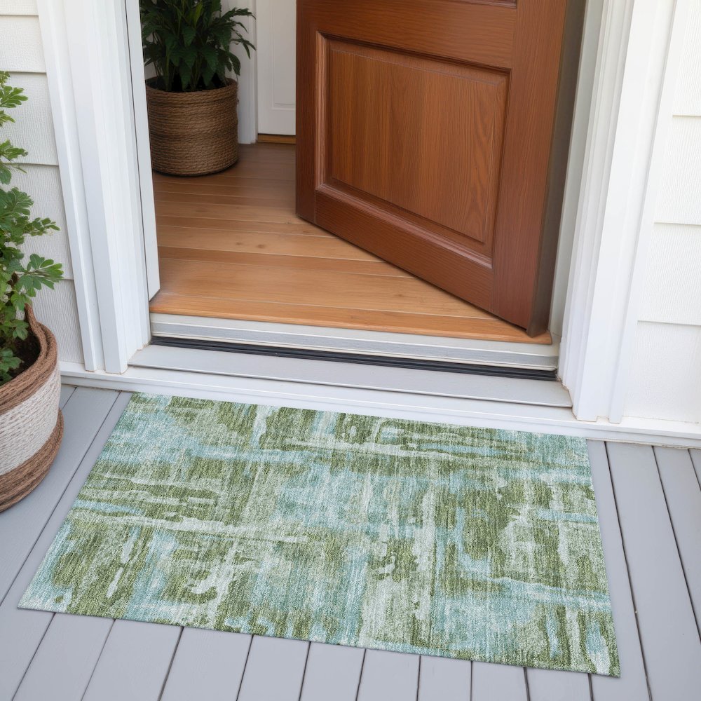 Machine Washable Indoor/Outdoor Chantille ACN2015 Cactus 1'8" x 2'6" Rug. Picture 6