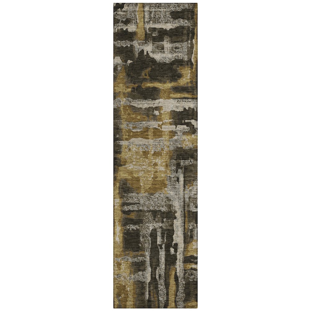 Machine Washable Indoor/Outdoor Chantille ACN2015 Coffee 2'3" x 7'6" Runner Rug. Picture 1