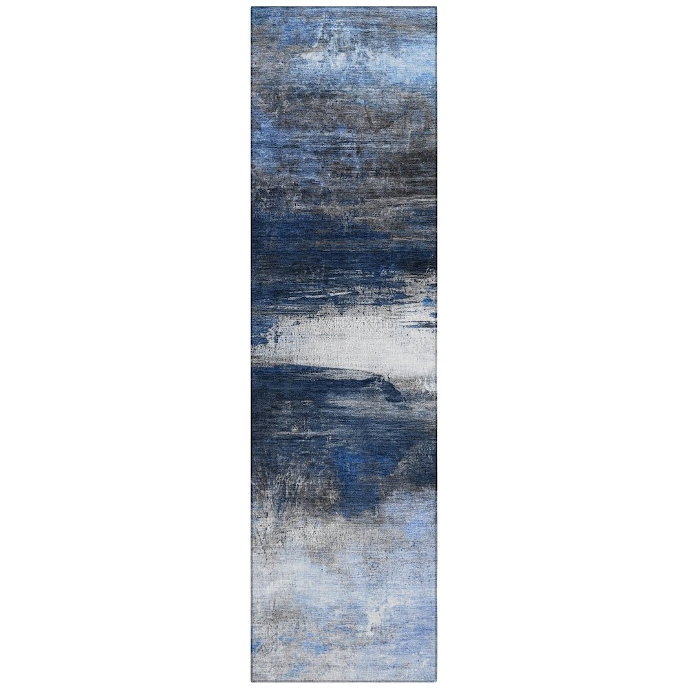 Machine Washable Indoor/Outdoor Chantille ACN2016 Navy 2'3" x 7'6" Runner Rug. Picture 1