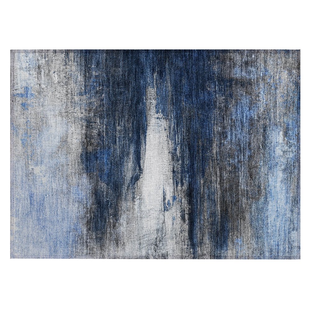 Machine Washable Indoor/Outdoor Chantille ACN2016 Navy 1'8" x 2'6" Rug. Picture 1