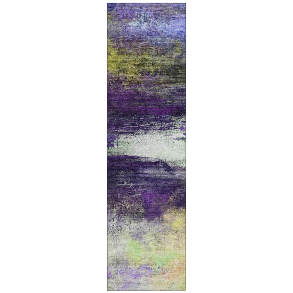 Machine Washable Indoor/Outdoor Chantille ACN2016 Purple 2'3" x 7'6" Runner Rug. Picture 1